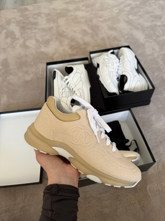 Chanel beige sneakers size 38.5