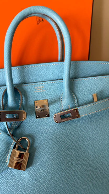 Hermes Birkin 25 blue Candy epsom - limited edition 2011