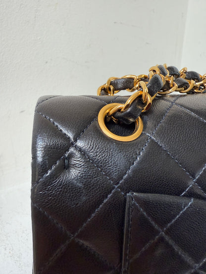 Chanel black small flapbag 2 series
