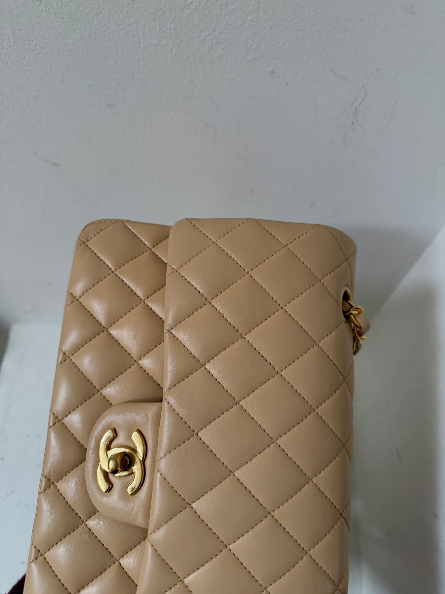 Chanel medium flap bag in beige 2009