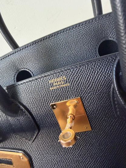 Birkin 30 Epsom Black with gold hardware C stamp