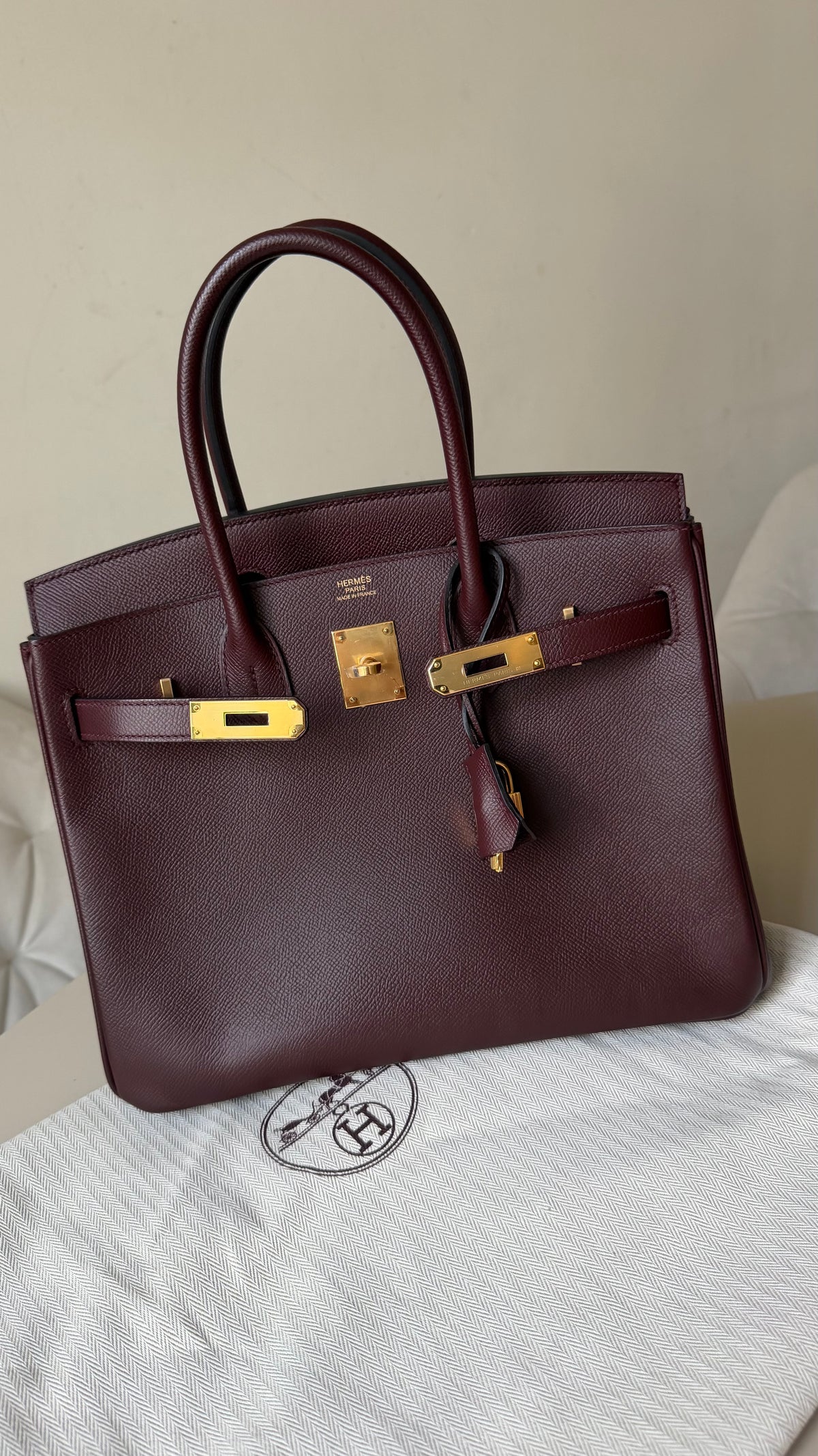 Hermes Birkin 30 Bordeaux epsom leather A stamp (2017)