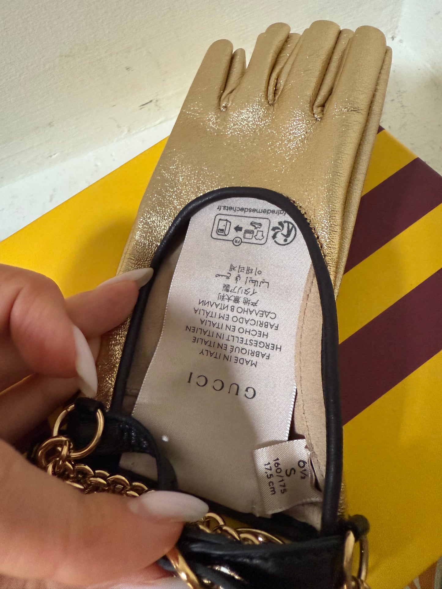 Gucci X Adidas gold gloves