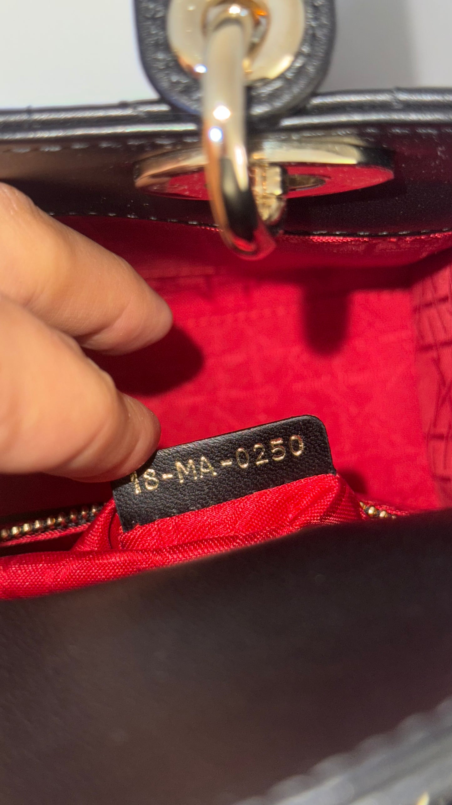 Lady dior small black lambskin