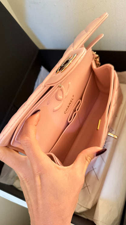 Chanel baby pink small lambskin 2023 classic flap
