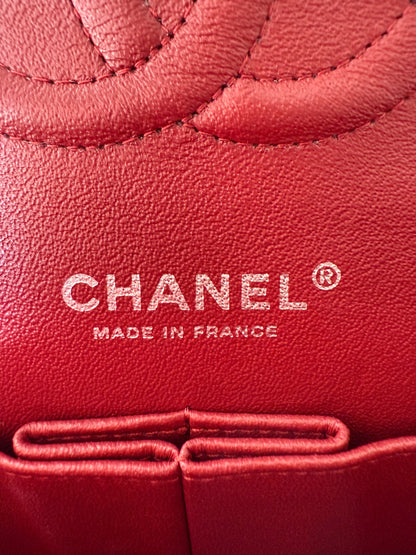 Chanel red caviar medium flapbag 15 serie