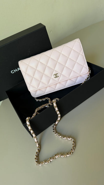 Chanel wallet on chain baby pink - new with chip