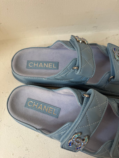 Chanel blue dad sandals size 38