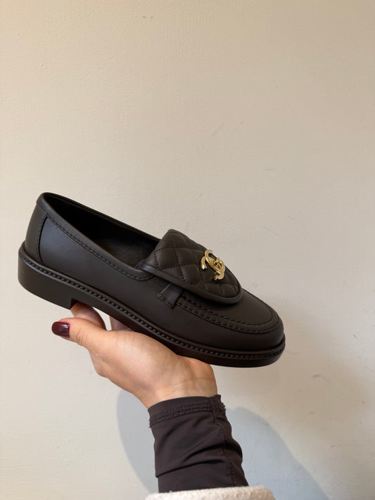 Chocolade bruine Chanel mocassin 37
