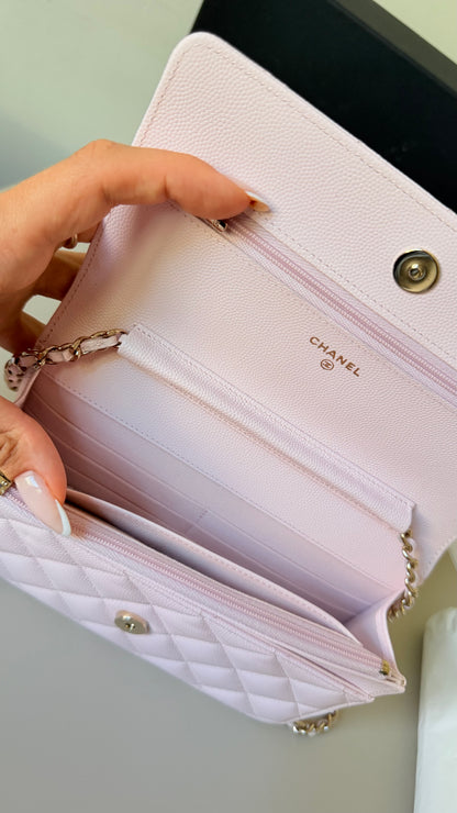Chanel wallet on chain baby pink - new with chip