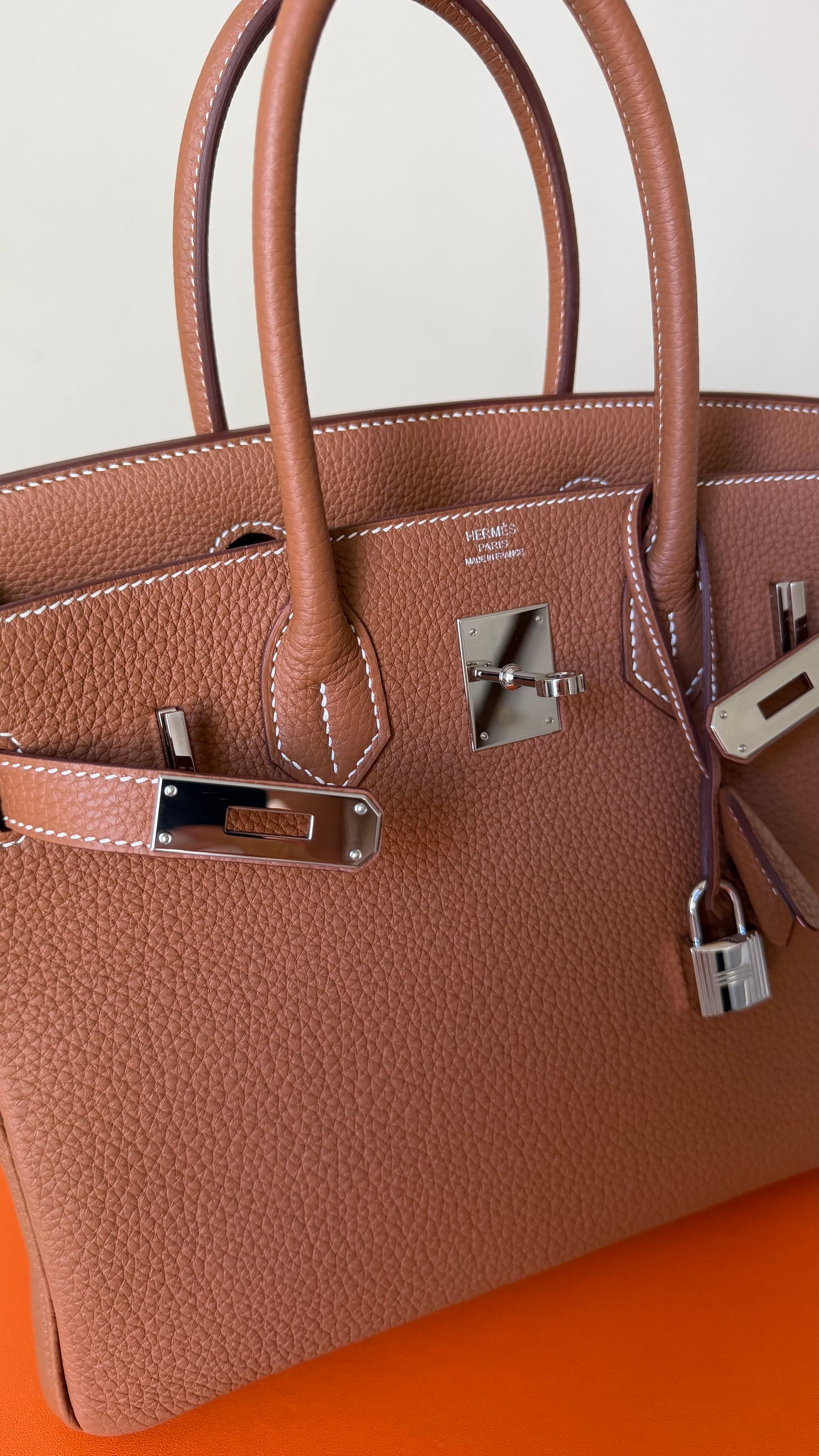 Birkin 30 gold togo palladium hardware stamp K (03/2026 invoice)