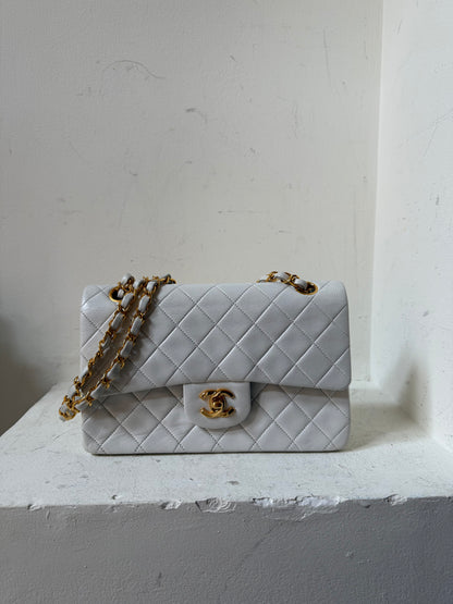 Chanel white small vintage lambskin