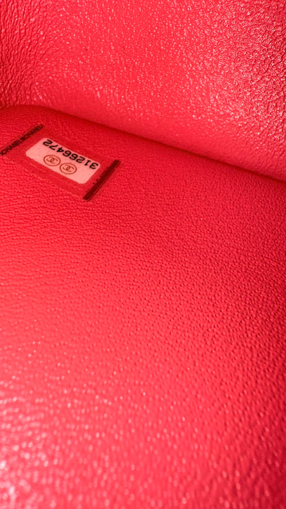 Chanel mini top handle pink caviar 31 serie (2021) full new set