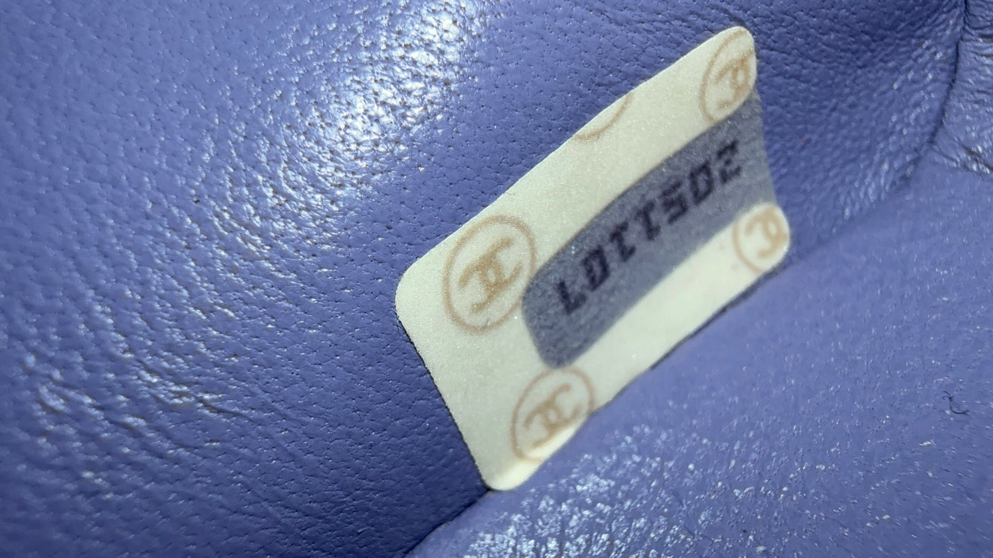 Chanel lila suède flapbag medium 2-series