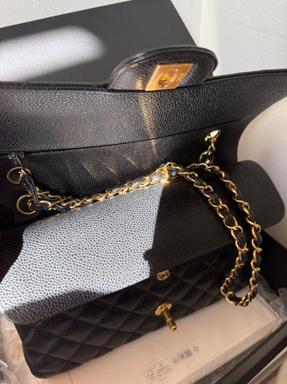 Chanel classic double flapbag medium caviar 30-serie (2020)