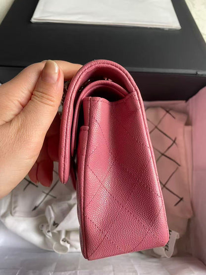 Pink Chanel small caviar double flapbag