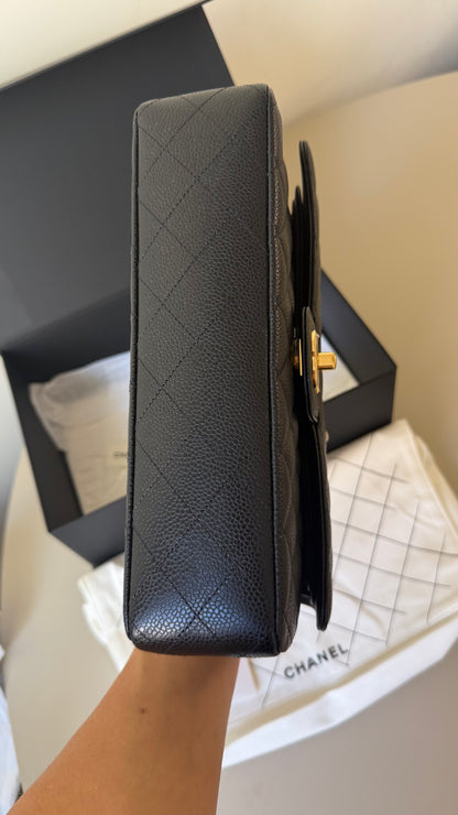 Chanel medium caviar classic double flapbag 2024 full set