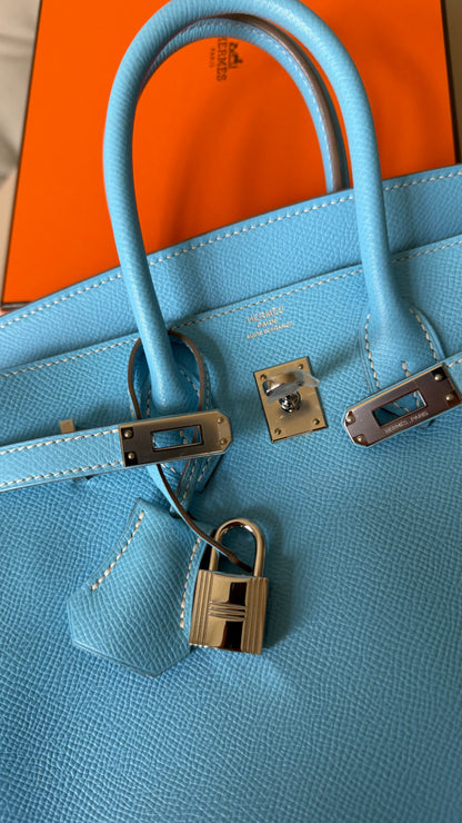 Hermes Birkin 25 blue Candy epsom - limited edition 2011