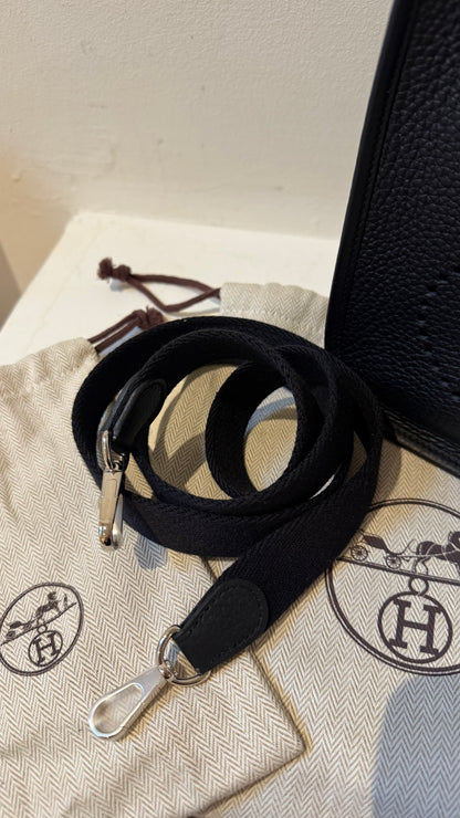 Hermes mini Evelyne black palladium hw