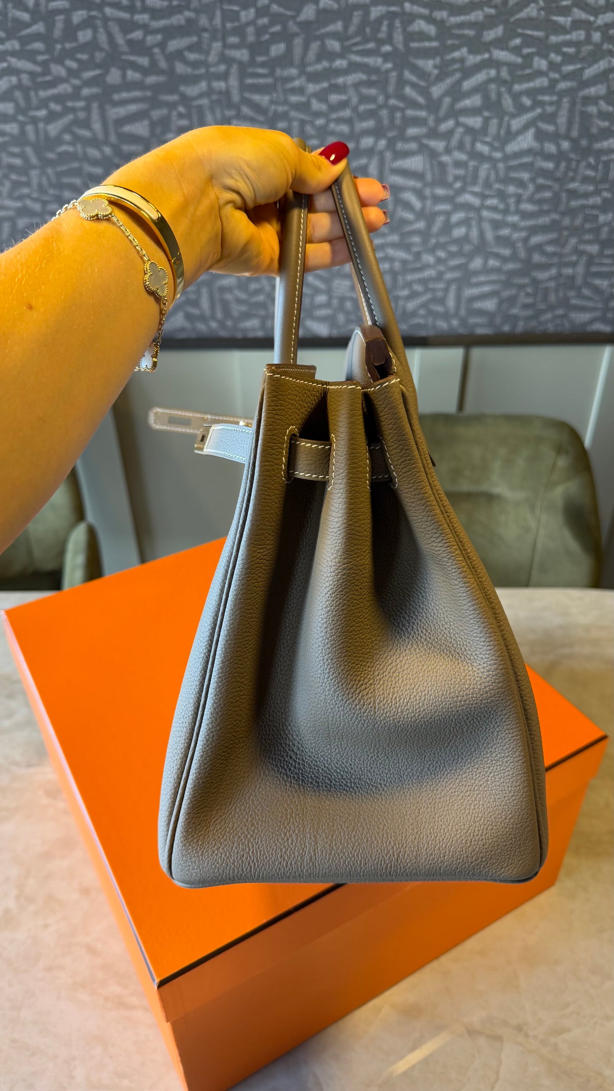 Hermes Birkin 35 etoupe with gold hardware - brand new - K stamp