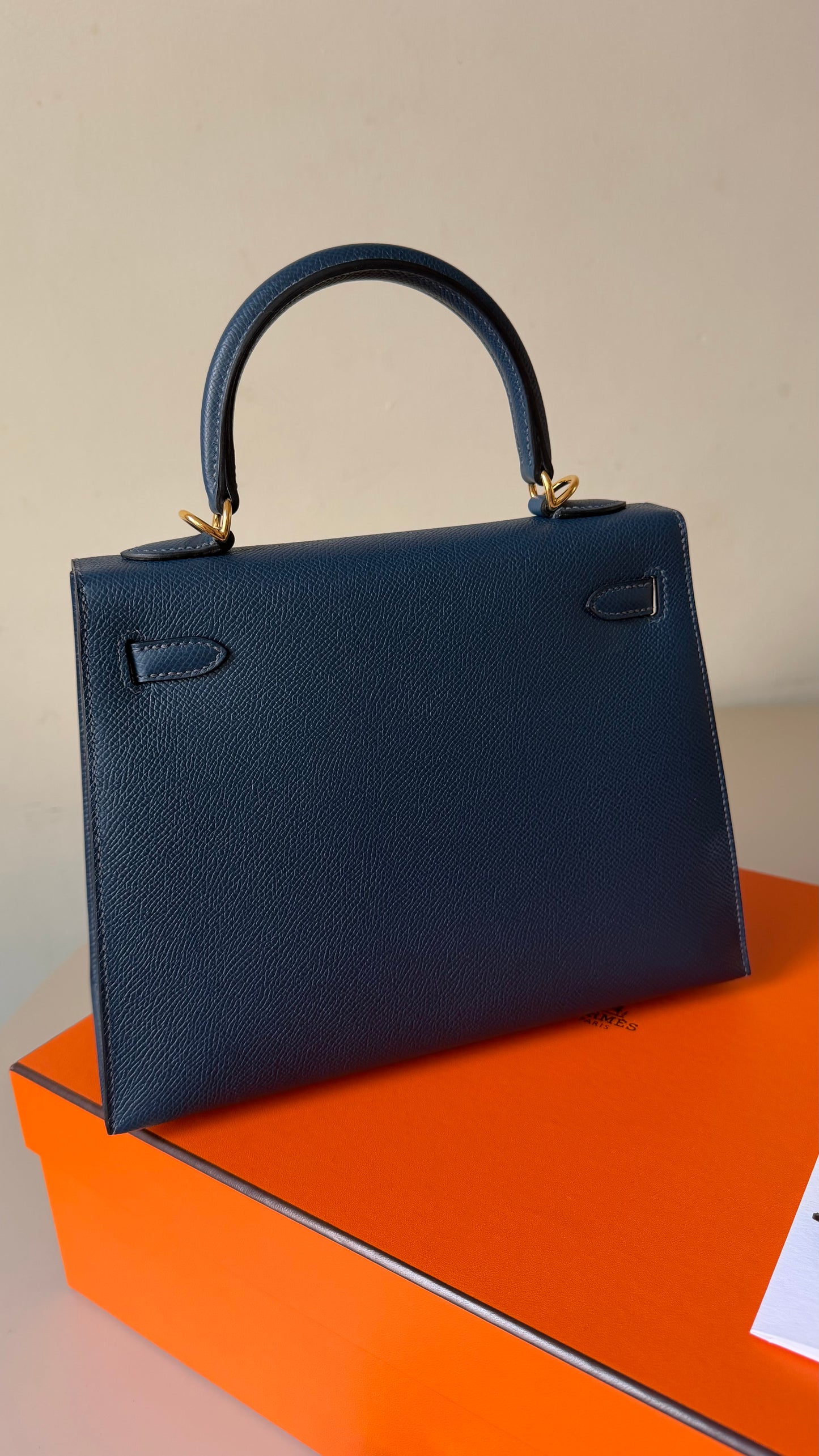 Hermes Kelly 25 blue de prusse W stamp full set