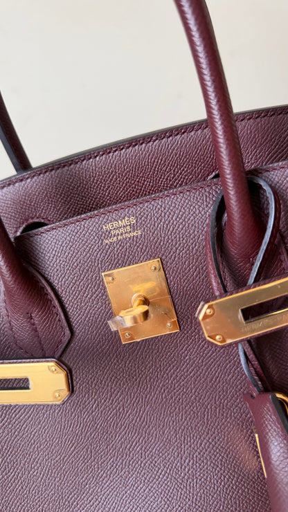 Hermes Birkin 30 Bordeaux epsom leather A stamp (2017)