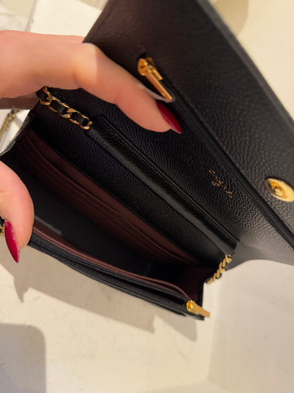Chanel wallet on chain black caviar new