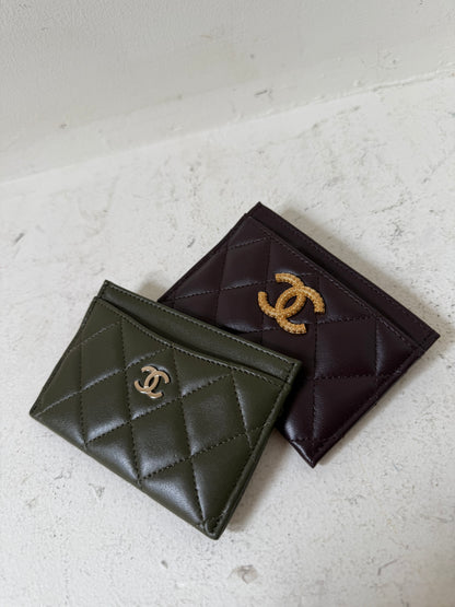 Chanel purple/ aubergine card holder new