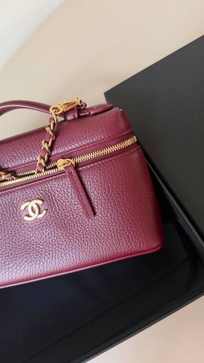 Chanel LP vanity burgundy leather