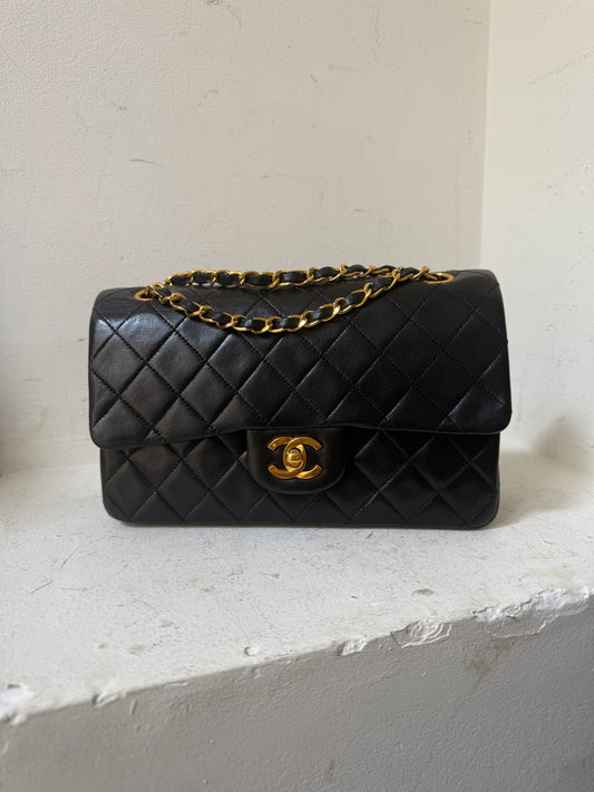 Chanel black small lambskin 0 series