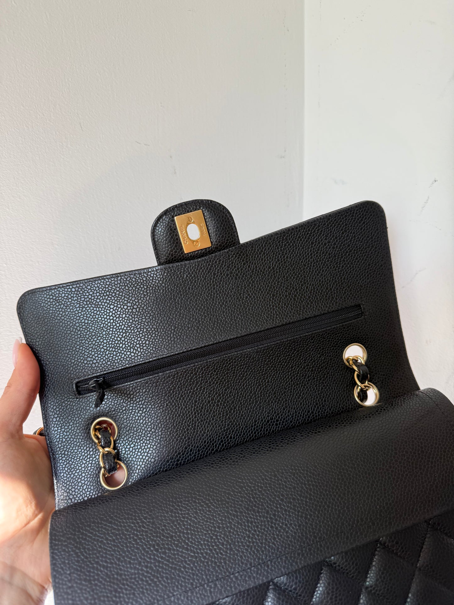 Chanel classic double flapbag medium caviar 30-serie (2020)