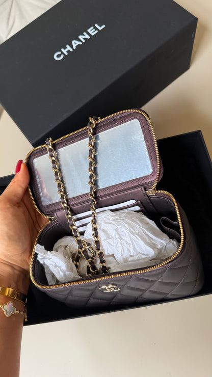 Chanel burgundy vanity case - new - dustbag box
