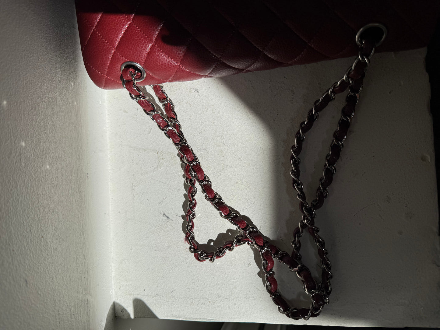 Chanel red caviar medium flapbag 15 serie