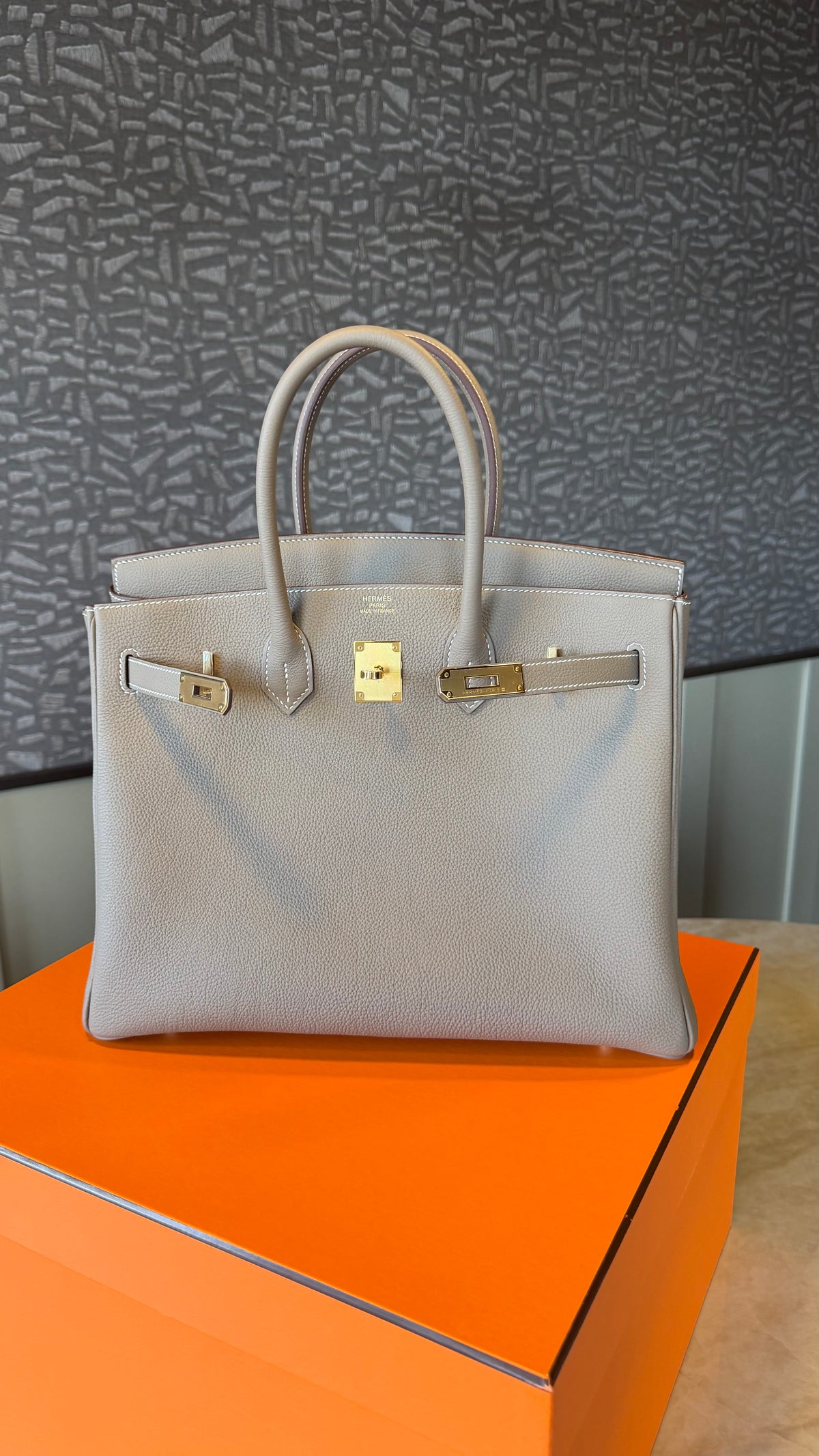 Hermes Birkin 35 etoupe with gold hardware - brand new - K stamp