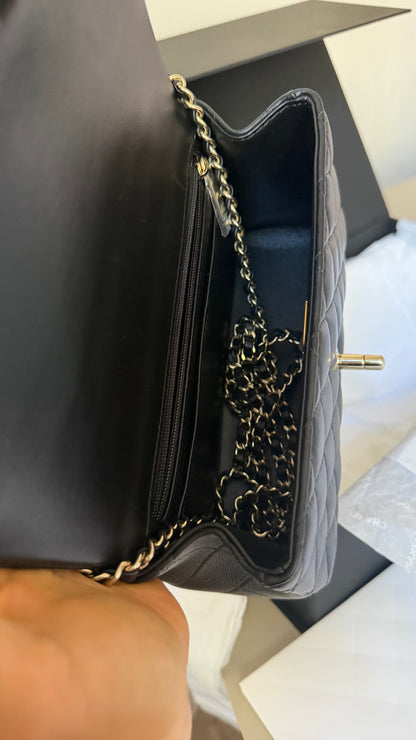 Chanel mini top handle black full set