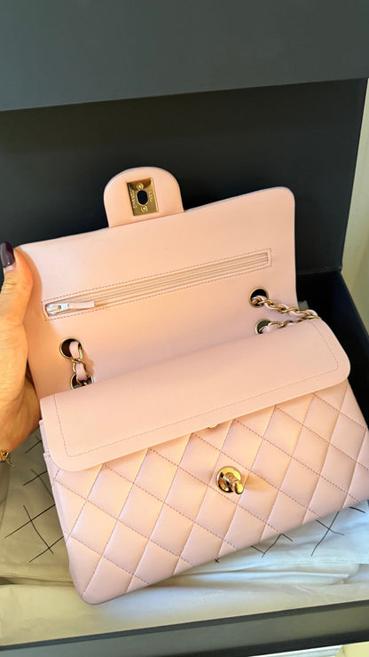 Chanel baby pink small lambskin 2023 classic flap