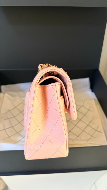 Chanel baby pink small lambskin 2023 classic flap