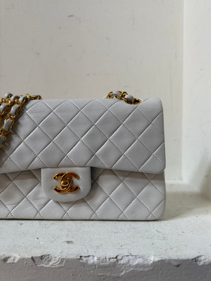 Chanel white small vintage lambskin