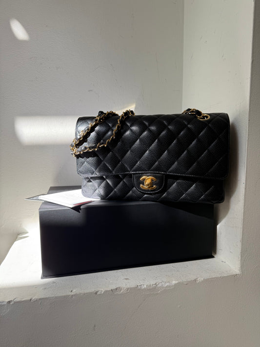 Chanel classic double flapbag medium caviar 30-serie (2020)
