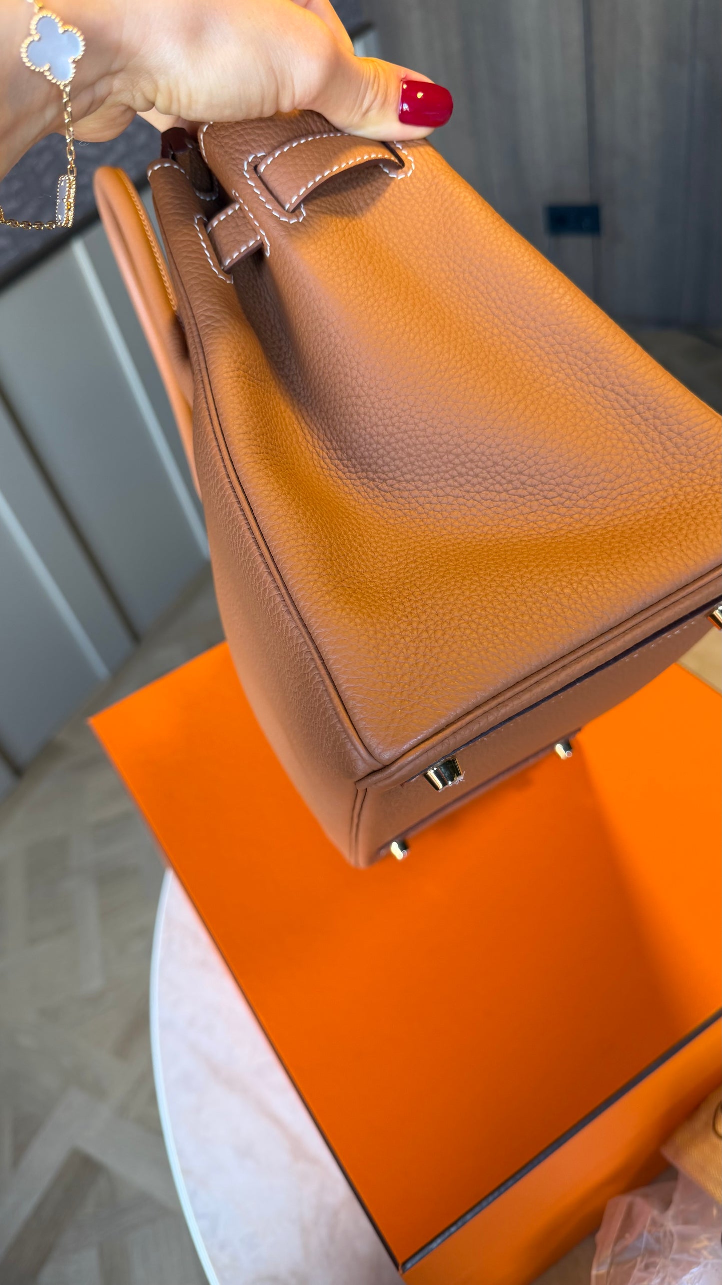 Birkin 30 gold togo gold hardware stamp Y