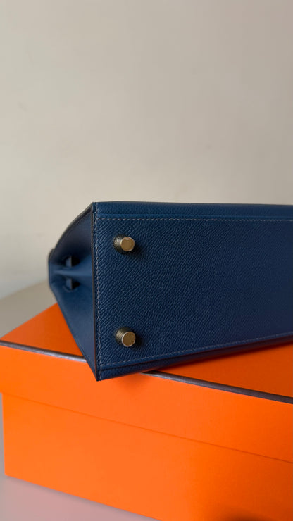 Hermes Kelly 25 blue de prusse W stamp full set