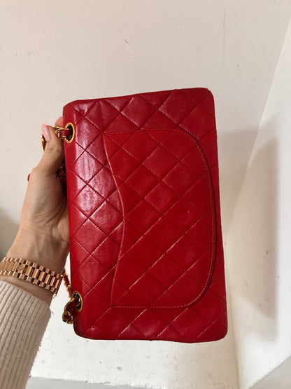 Chanel vintage small red flapbag