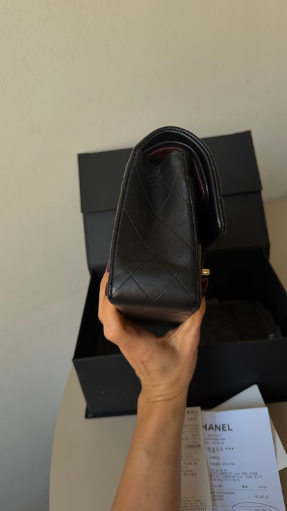 Chanel small lambskin black double flapbag 2025