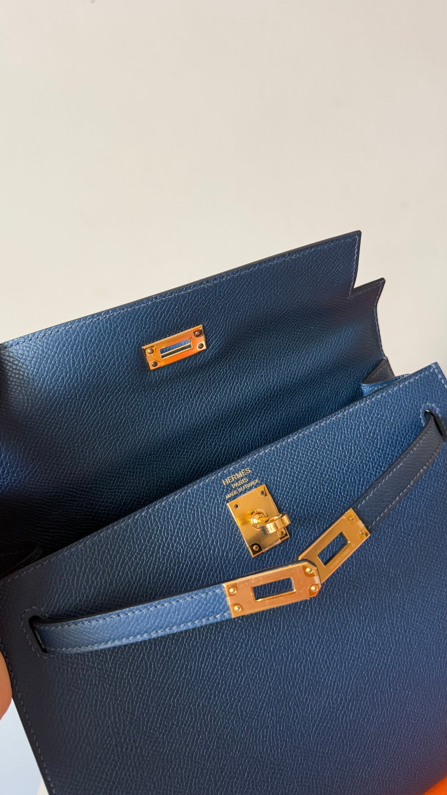 Hermes Kelly 25 blue de prusse W stamp full set