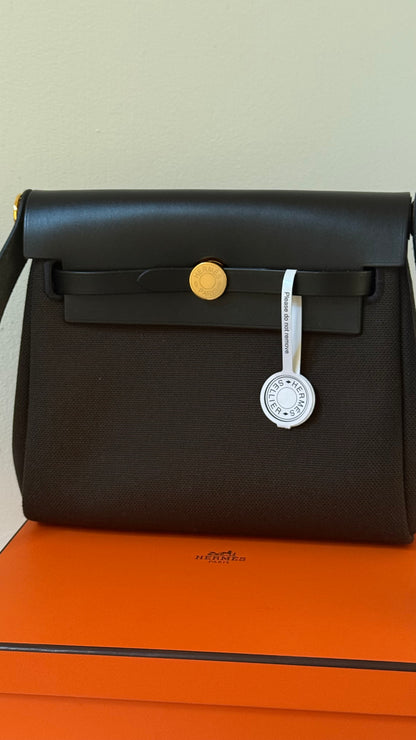 Hermes mini herbag brown / black new