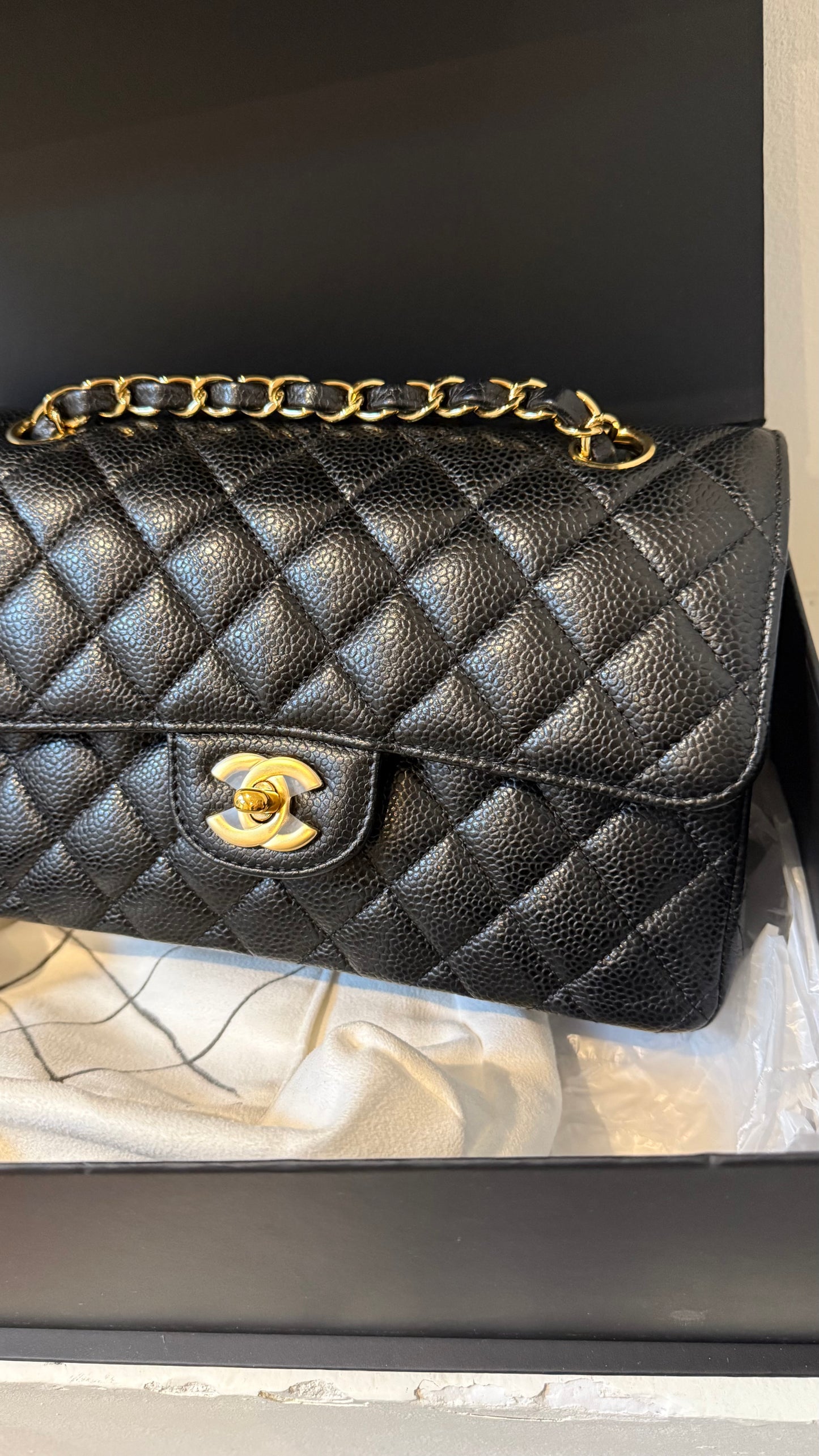 Chanel classic caviar flap small 2021 full set incl invoice