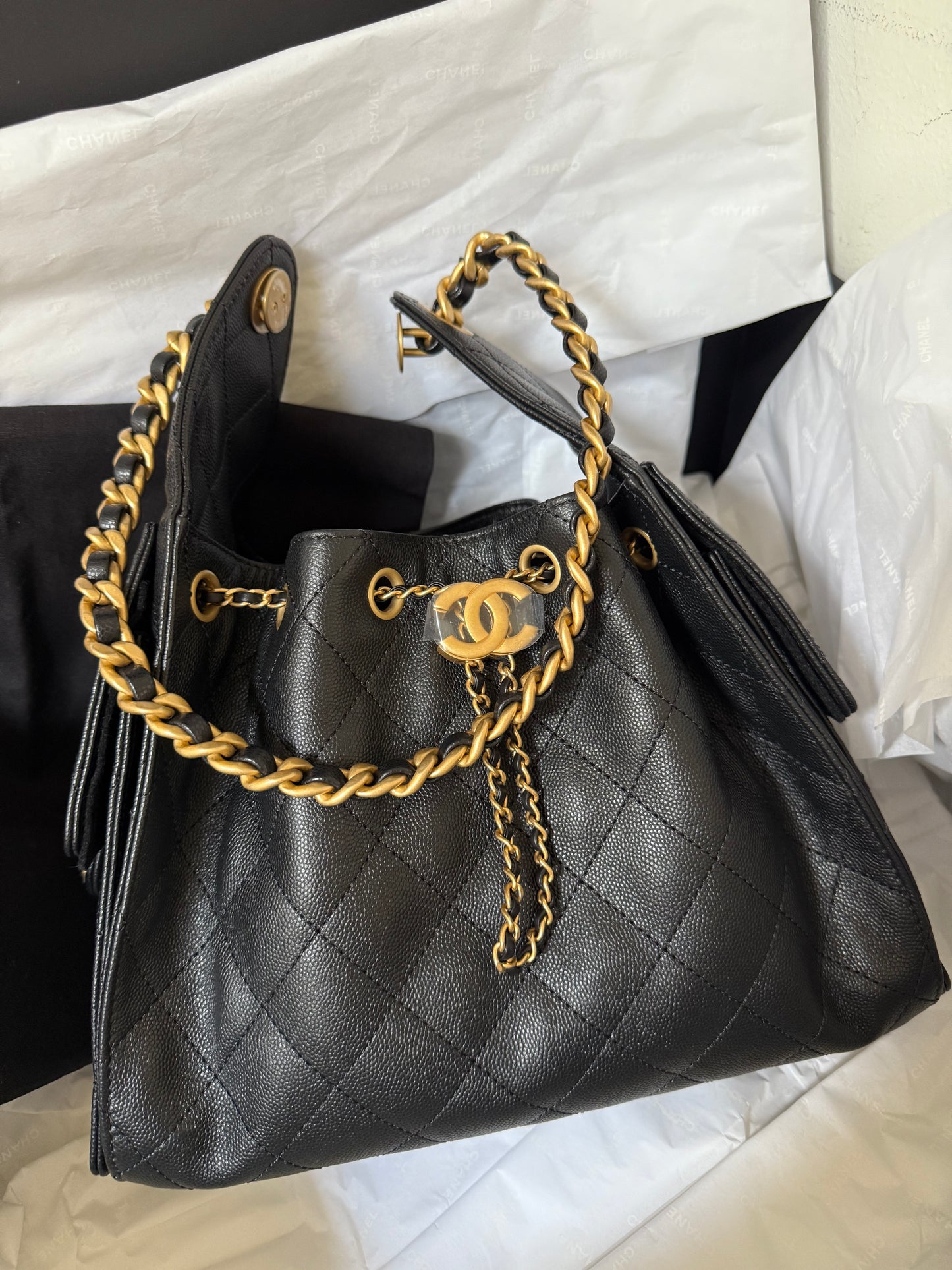 Chanel 25 small in black leather