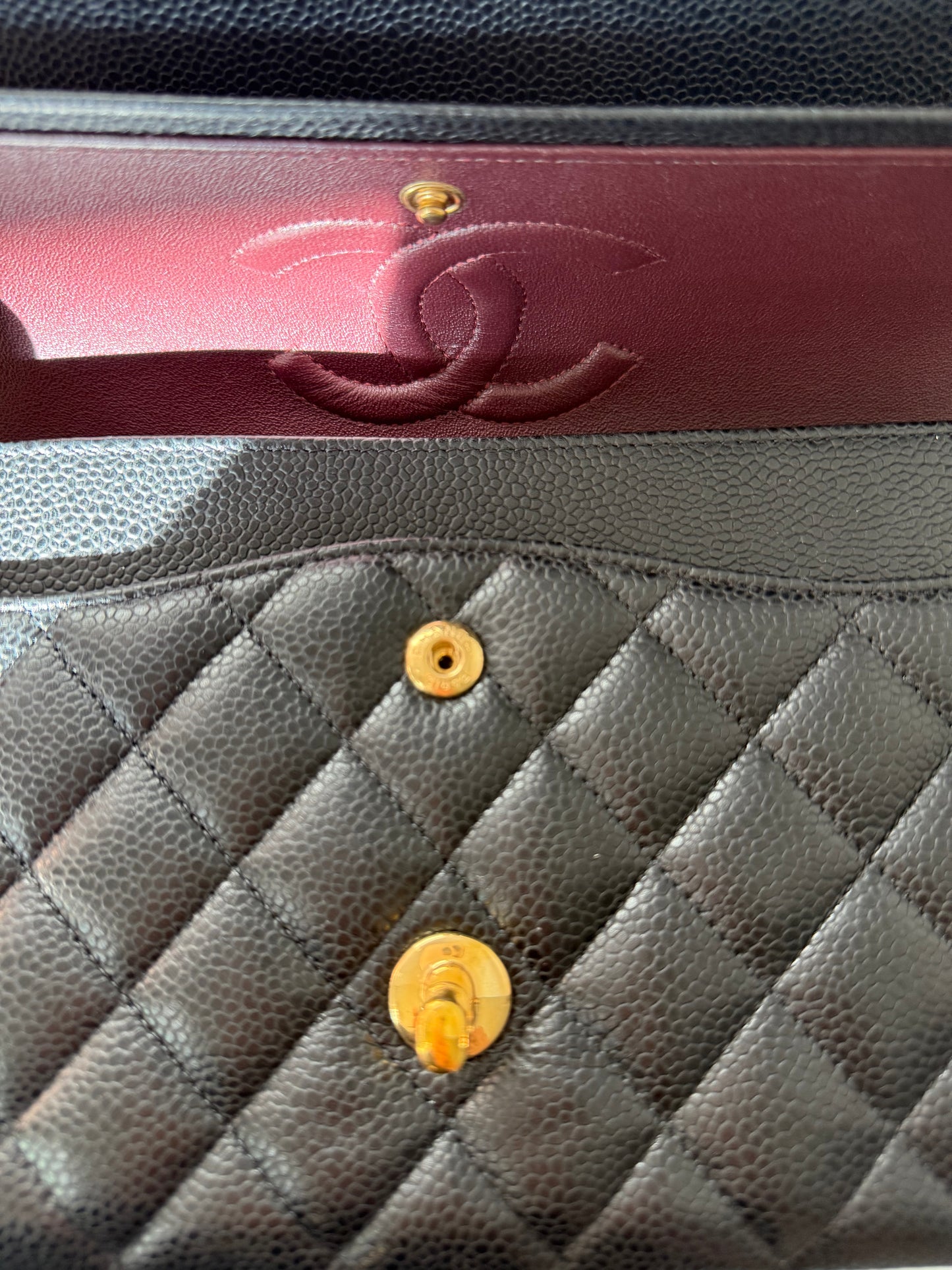 Chanel classic double flapbag medium caviar 30-serie (2020)