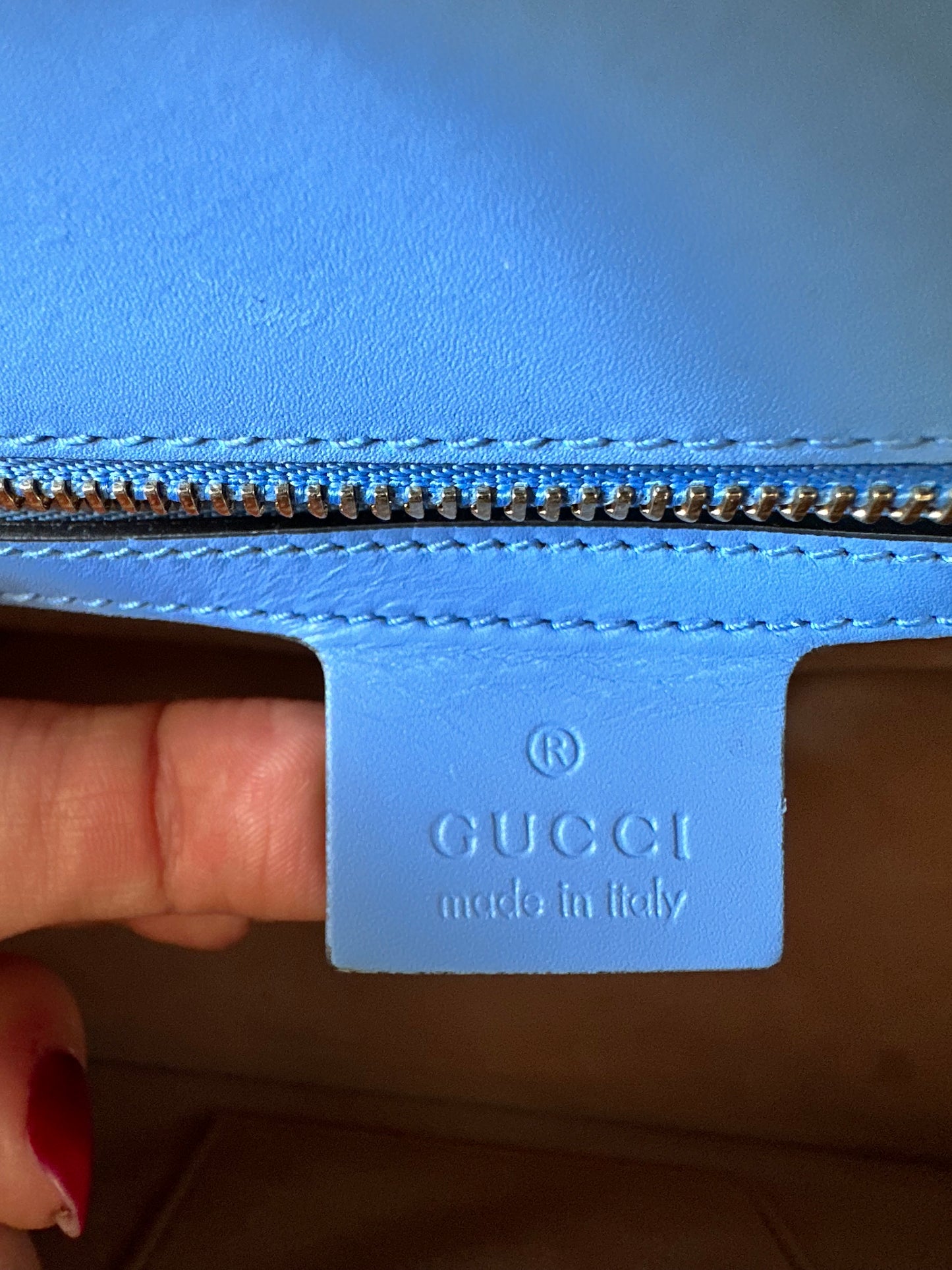 Gucci blue sylvie bag medium size