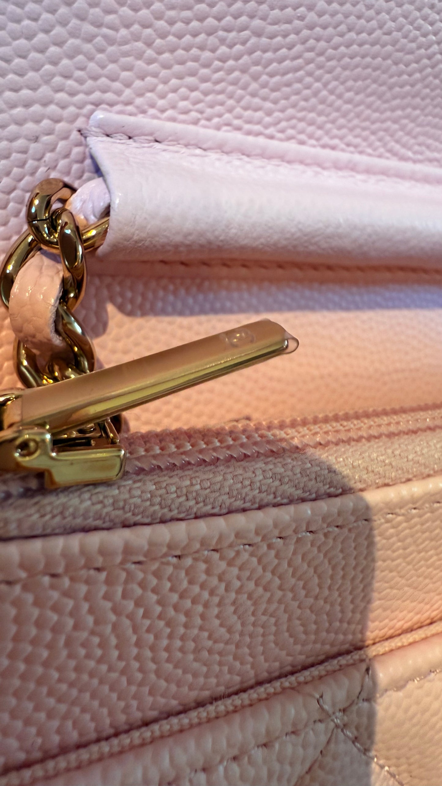 Chanel wallet on chain baby pink caviar with chip